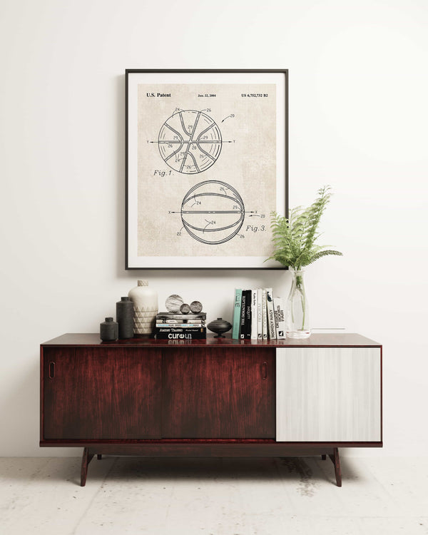 Basketball Ball Patent Wall Art