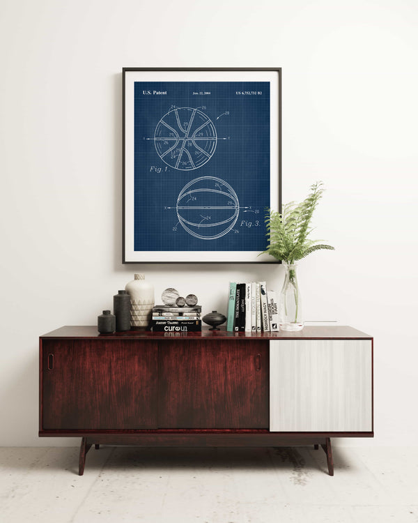Basketball Ball Patent Wall Art
