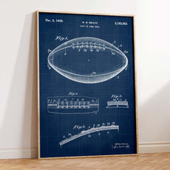 Football Patent Wall Art - Blueprint Cover