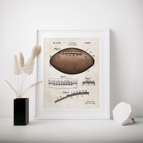Football Patent Wall Art Available Styles