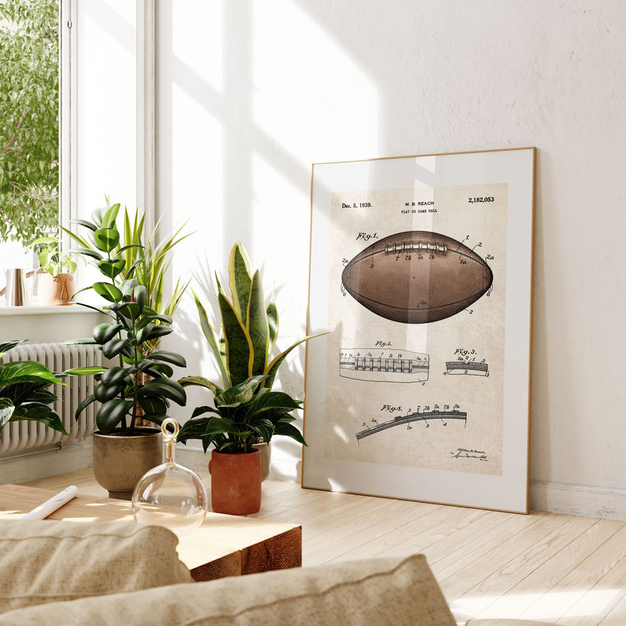 Football Patent Wall Art - Color