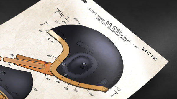 Football Helmet Patent Poster