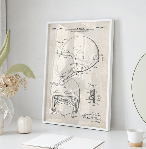 Williston Forge 'Football Helmet Patent' Graphic Art Print on Paper