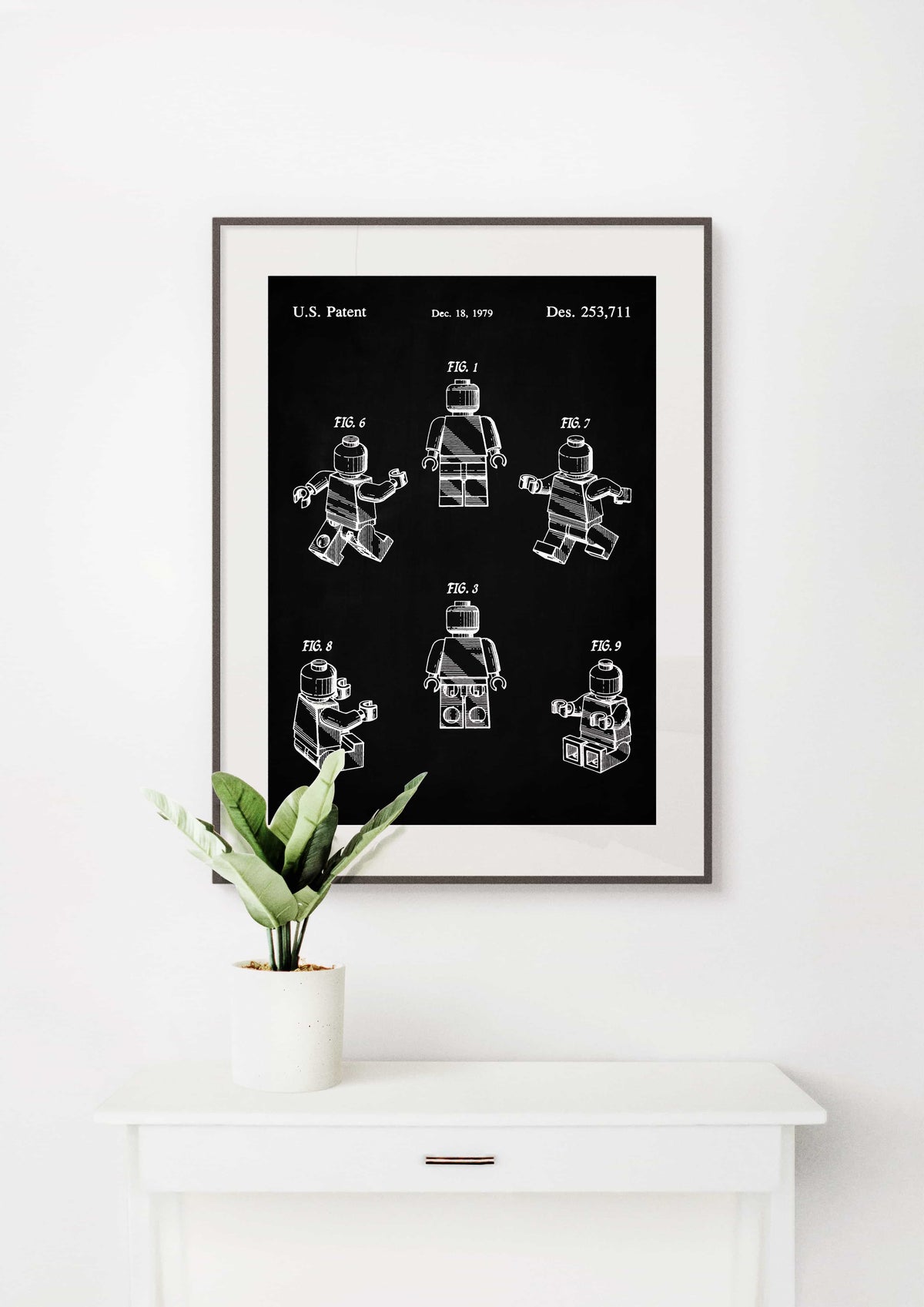 Toy Figure Patent Wall Art - Chalkboard