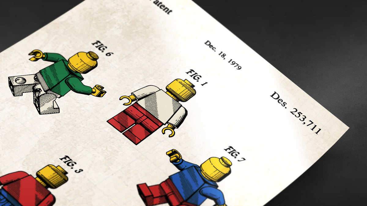 Toy Figure Patent Wall Art - Color