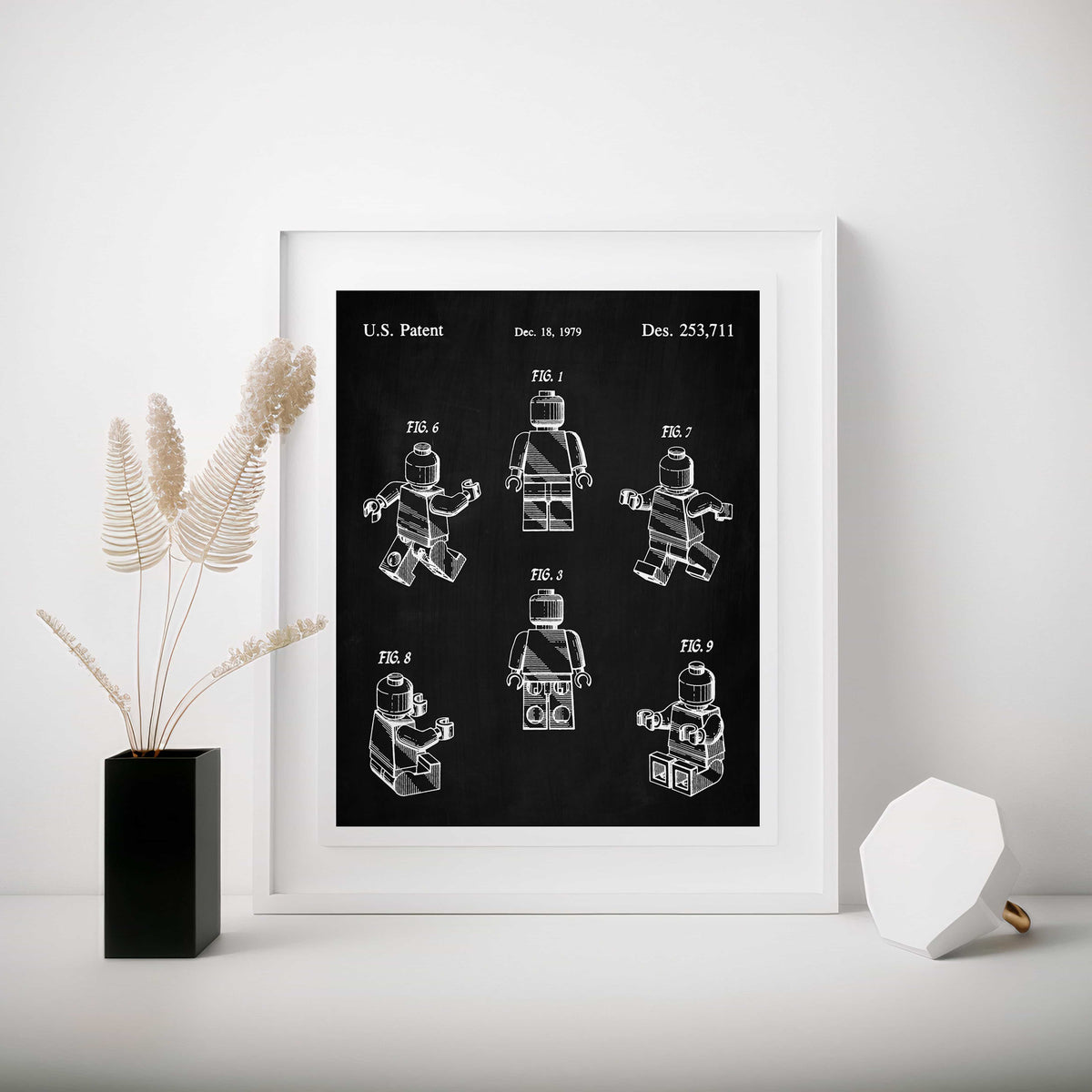 Toy Figure Patent Wall Art - Chalkboard
