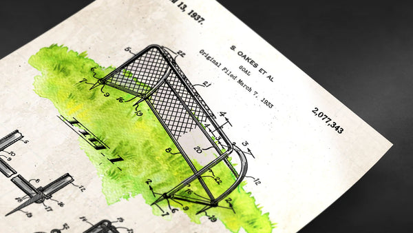 Soccer Goal Patent Poster