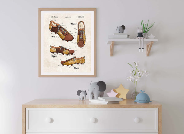 Soccer Shoe Patent Poster