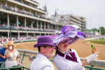 Louisville residents Carrie and Jeff Ketterman attend the Kentucky Derby on Saturday at Churchill Downs in Louisville, Ky, May 6, 2023. It was Carrie's 25th, and she designs her own hats which she sells to help pay for Derby tickets for her and Jeff. Matt Stone / The Courier Journal