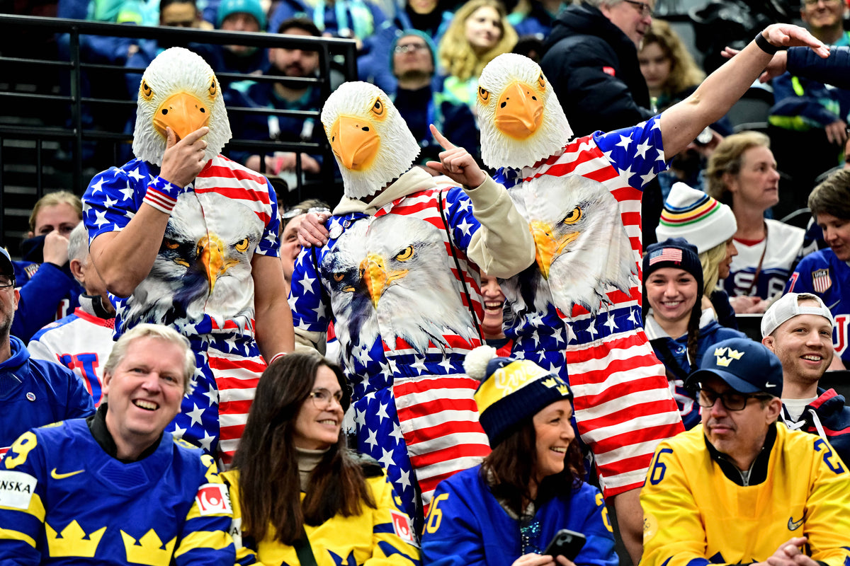 United States and Sweden fans in the stands before the match in a women's ice hockey semifinal during the Milano Cortina 2026 Olympic Winter Games at Milano Santagiulia Ice Hockey Arena. Marton Monus / Reuters via Imagn Images