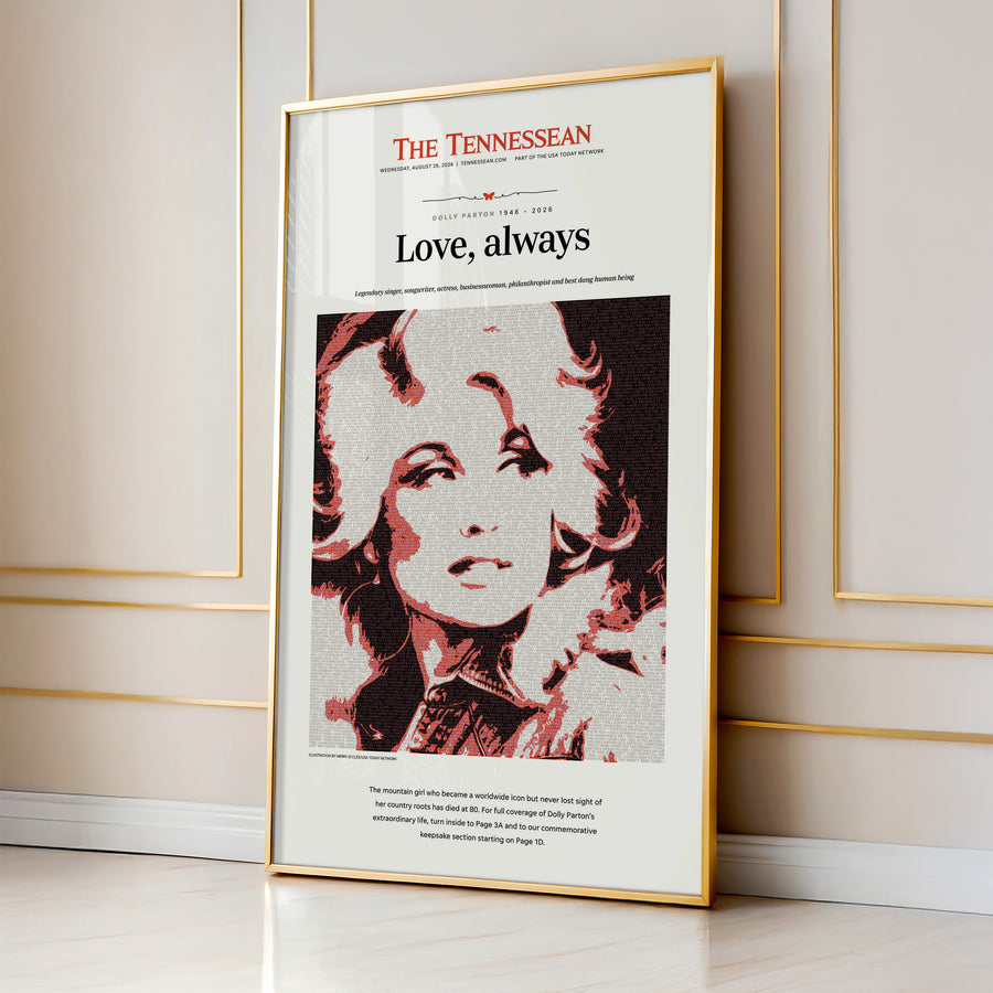 Dolly Parton Love Always Front Page Wall Art wall art mockup - Gallery wall square
