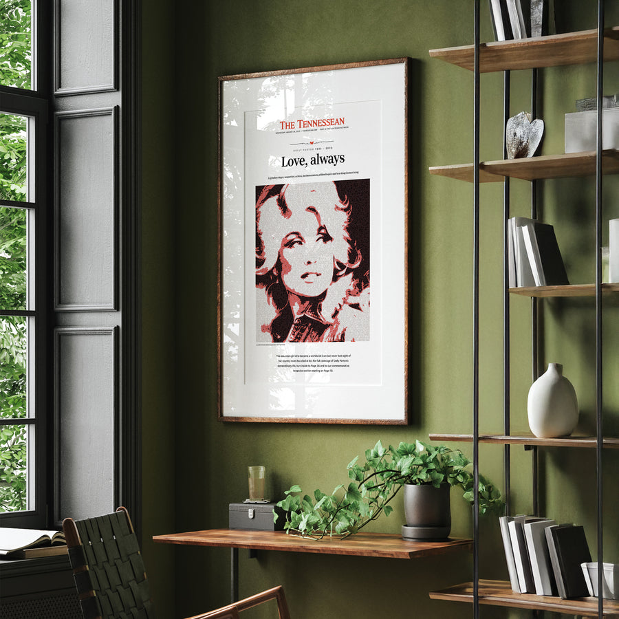 Dolly Parton Love Always Front Page Wall Art wall art mockup - Single black frame