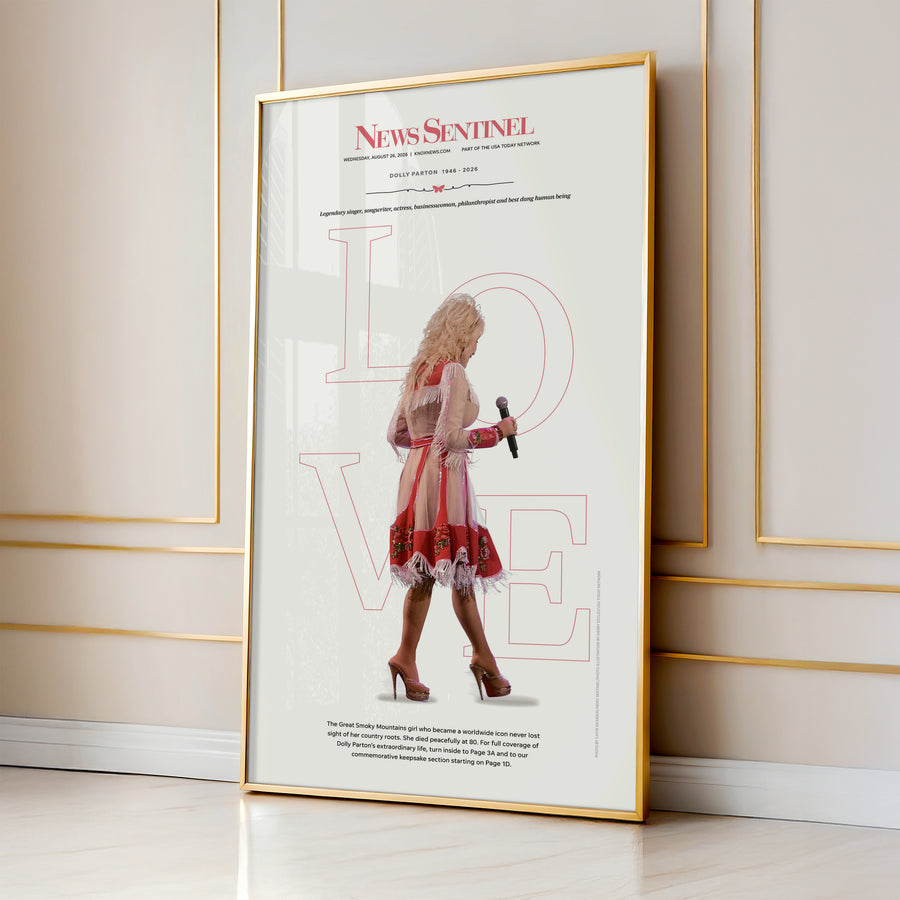 Dolly Parton LOVE Front Page Wall Art wall art mockup - Gallery wall square
