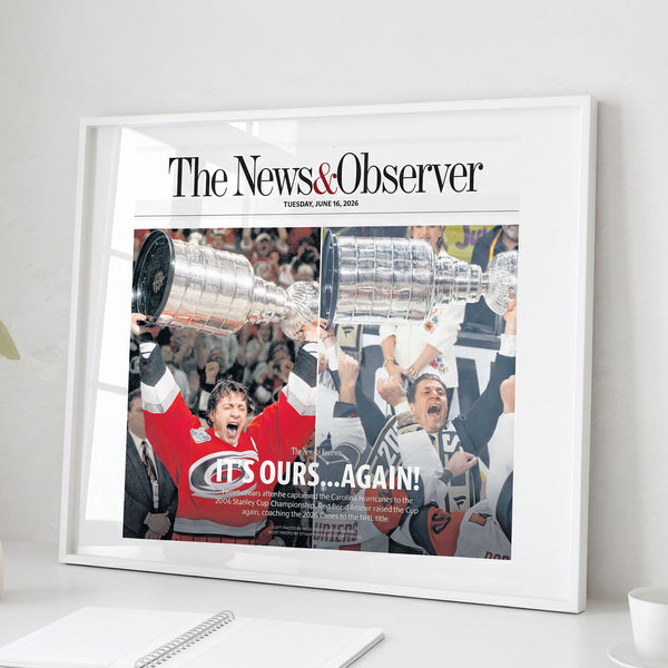 Carolina Hurricanes Stanley Cup Ours Again Front Page Wall Art