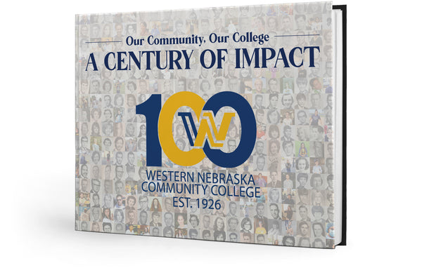 Western Nebraska Community College History book mockup - Lander mockup