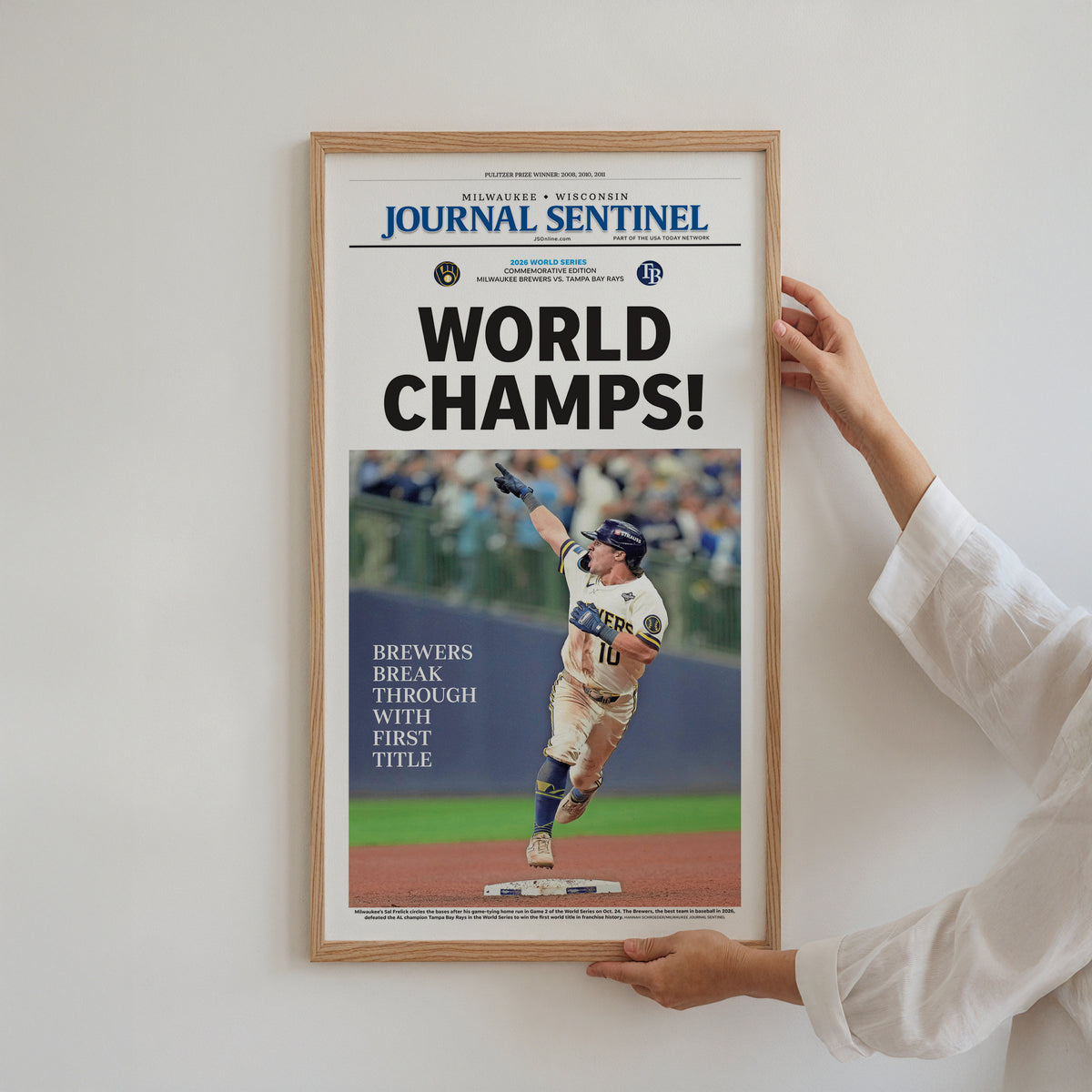 Milwaukee Brewers World Champs Stadium Edition wall art mockup - Close frame square