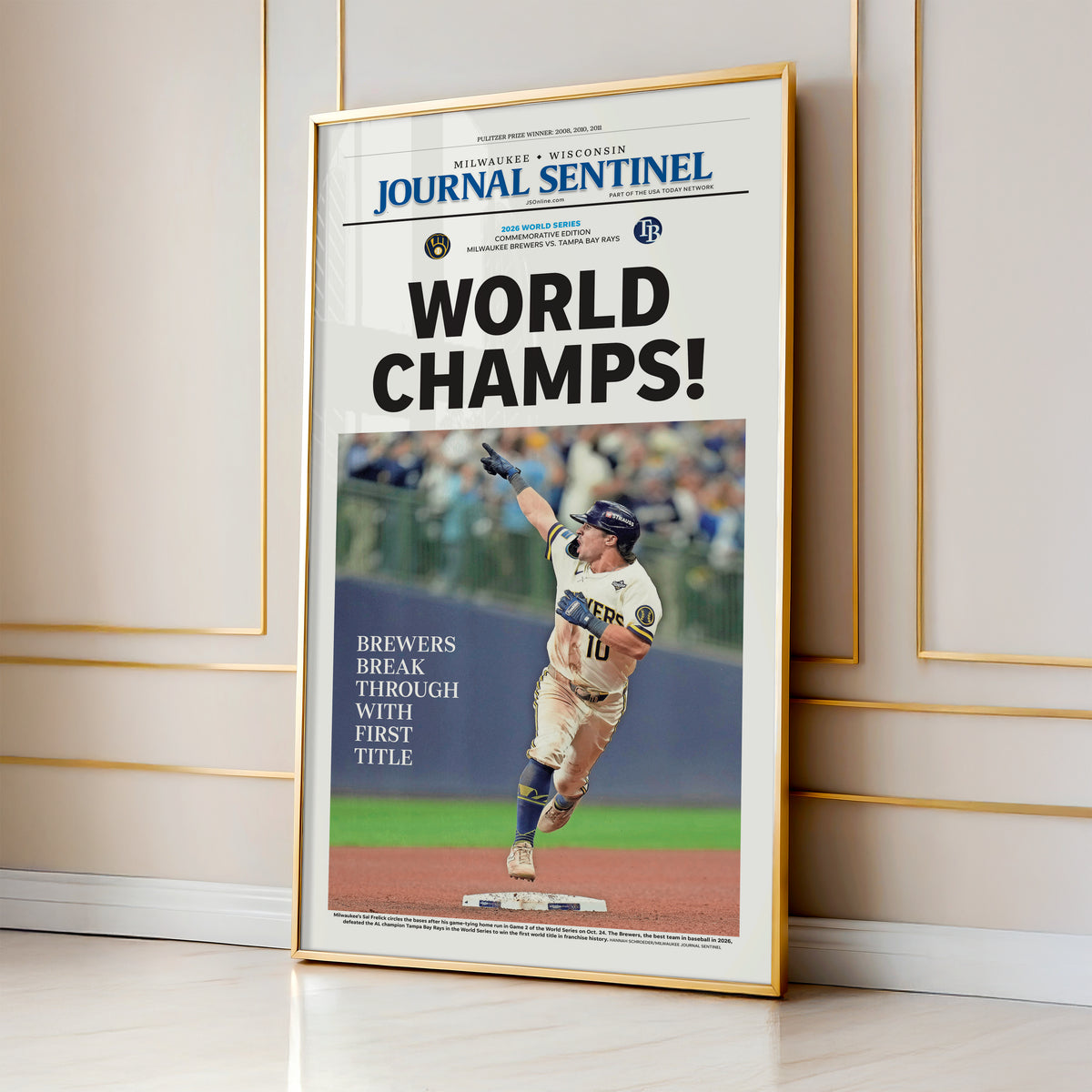 Milwaukee Brewers World Champs Stadium Edition wall art mockup - Gallery wall square