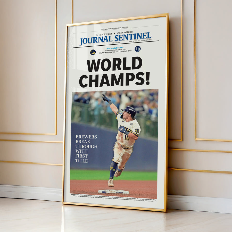 Milwaukee Brewers World Champs Stadium Edition wall art mockup - Gallery wall square