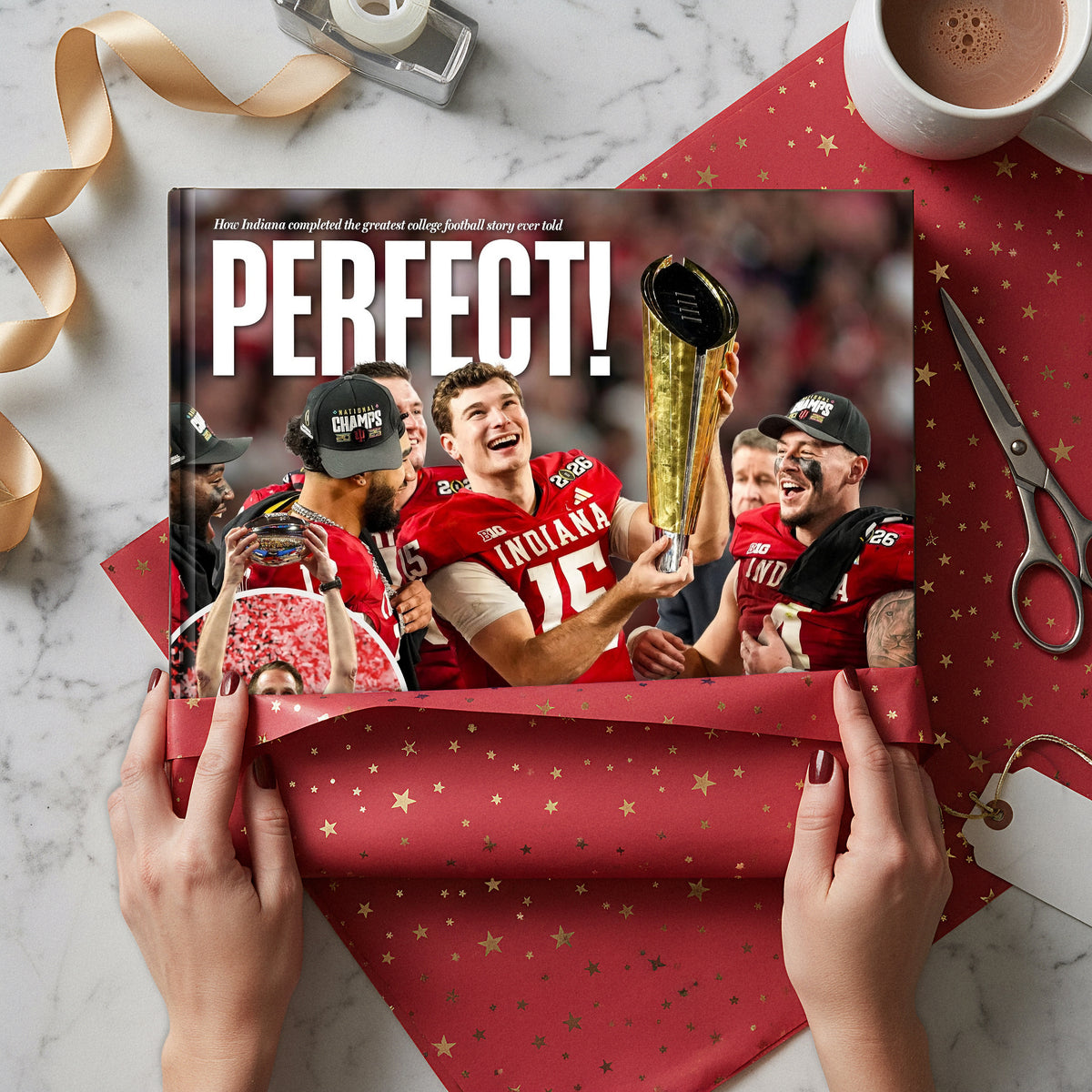 Indiana Football 2025 book mockup - Gift wrapping
