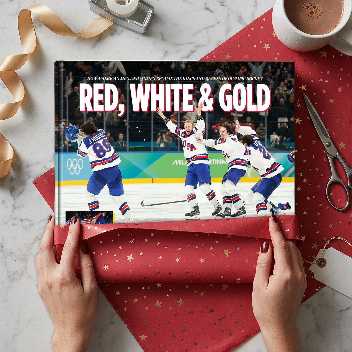 Team USA Hockey 2026 book mockup - Gift wrapping