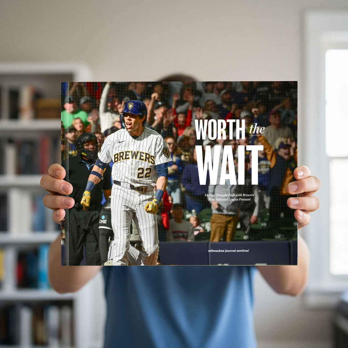 Milwaukee Brewers 2026 book mockup - Hands covering face