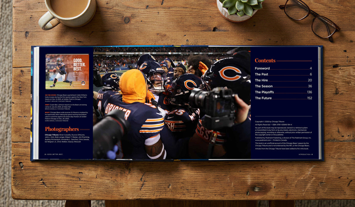 Chicago Bears 2025 book mockup - Open spread