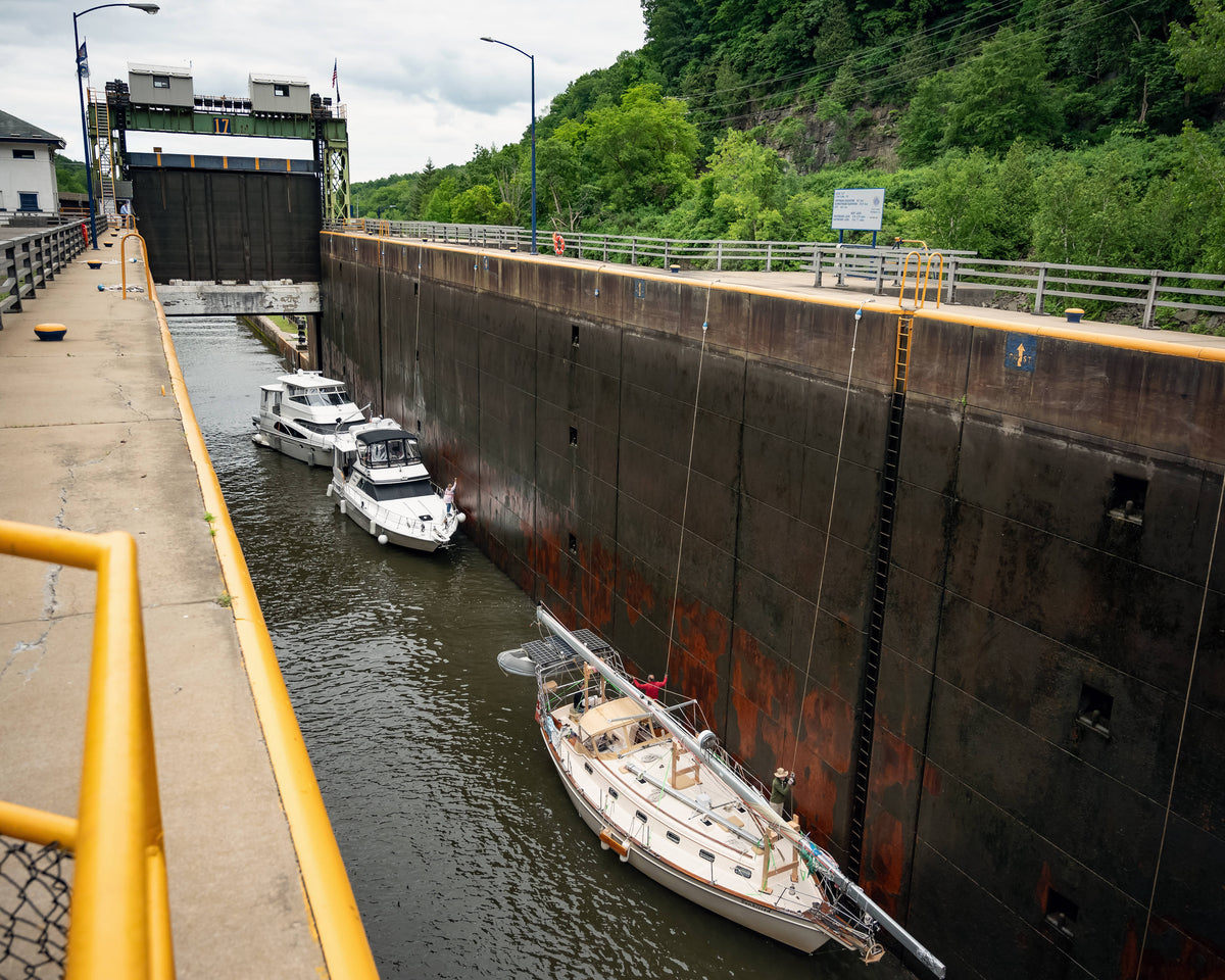 Three passenger boats enter Lock E-17 along the Erie Canal in Little Falls. Daniel DeLoach / Utica Observer-Dispatch