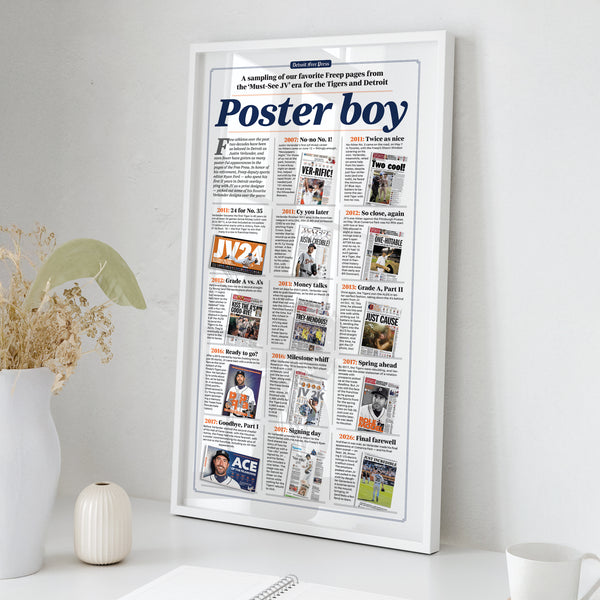Verlander Poster Boy Front Page Wall Art wall art mockup - Square framed room