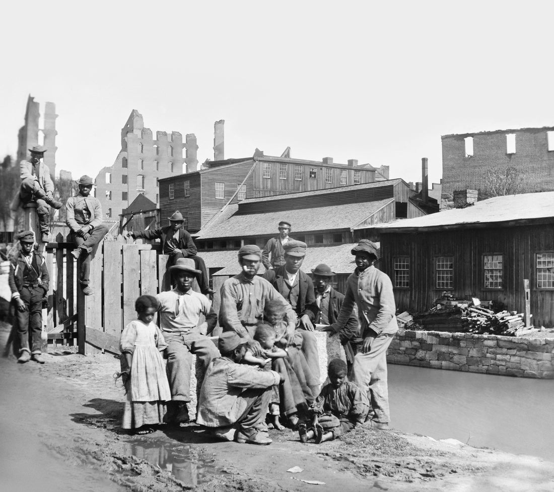 Group of African Americans at Haxall Mills, June 9, 1865. Courtesy Library of Congress / #LC-DIG-cwpb-00468