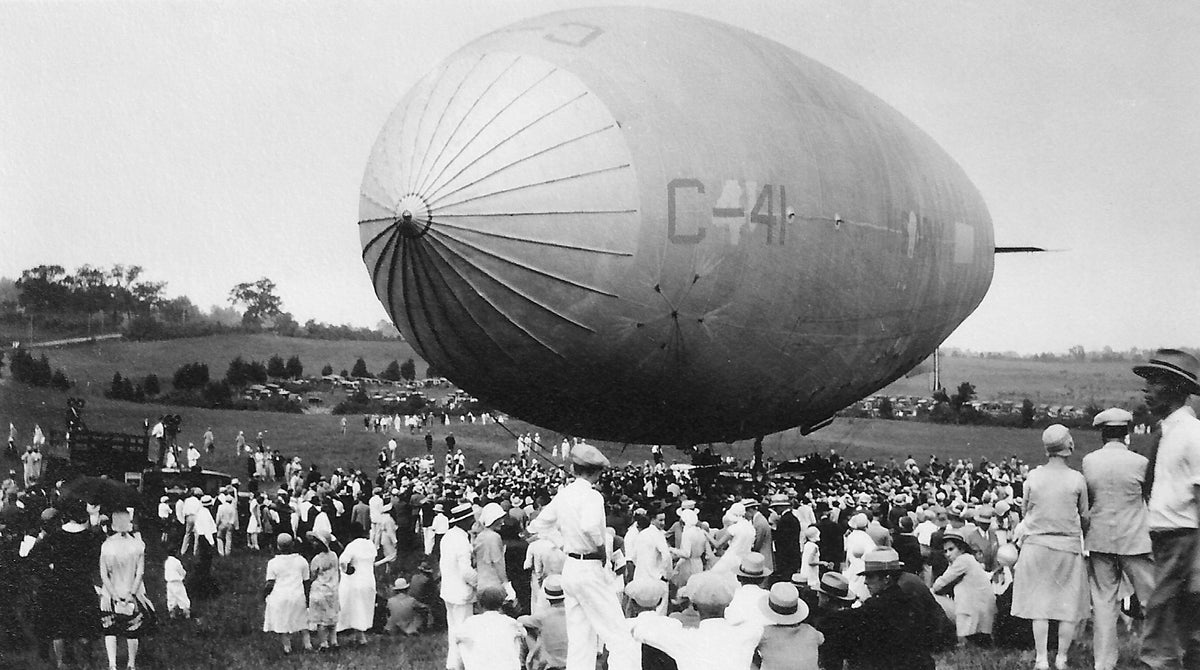 Hoover Day blimp, Madison County, August 17, 1929. Courtesy Madison County Historical Society