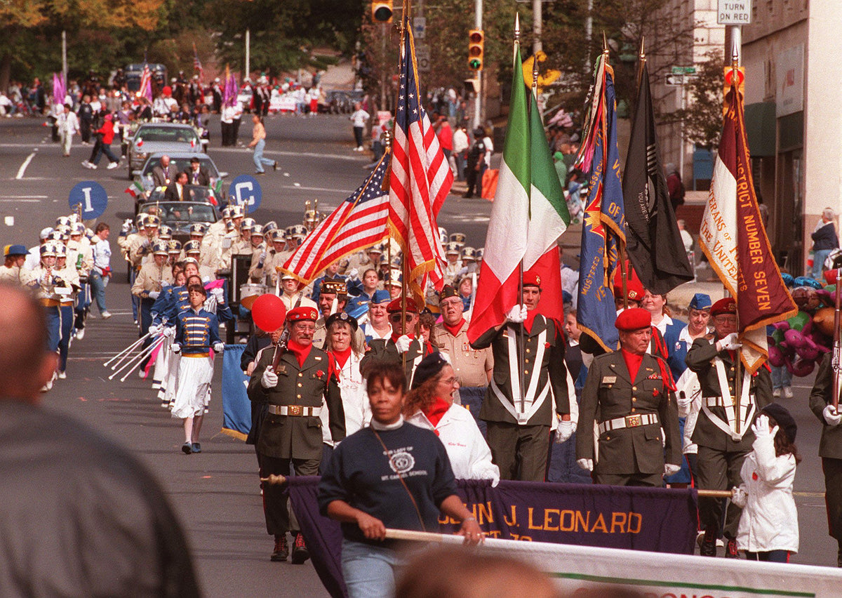 The 40th Annual Columbus Day Parade proceeds along State Street in Springfield. Courtesy The Republican