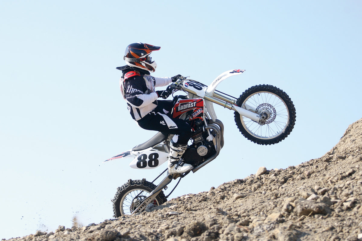 Chad Koopsma, of Sioux Falls, S.D., climbs the hill at the North American Hill Climbers Association hill climb near Buffalo Chip Campground in 2008. 
