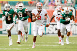 Clemson quarterback Kelly Bryant (2) outruns the Miami defense to score on a 59-yard rushing touchdown in the 4th quarter. Sefton Ipock / Anderson Independent Mail