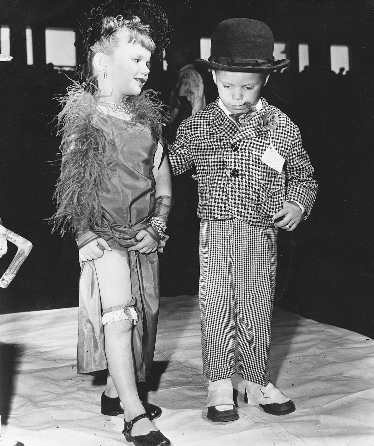 Little ones posing for the fashion show at the Illinois State Fair, circa 1950.
