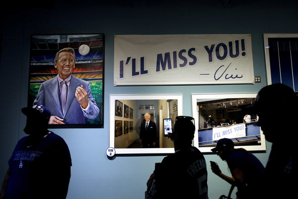 Vin Scully said that he needed the fans more than they needed him. It might have been one of the few lies Scully ever told. The outpouring of affection was everywhere, but no where more than at Dodger Stadium shortly after his death. GARY CORONADO / LOS ANGELES TIMES
