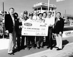 National Hot Rod Association Championship Drag Racing presenting a check to the Rotary Club of Las Vegas, April 1, 1986. Identified is Joe Buckley. Courtesy Rotary Club of Las Vegas