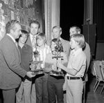 Rotary Club of Las Vegas members and kids with football trophies, December 8, 1972. Courtesy Rotary Club of Las Vegas