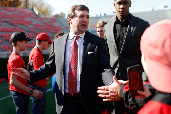 Georgia head coach Kirby Smart at the dawg walk before the start of a NCAA college football game between Georgia and Kentucky in Athens, Ga., Nov. 18, 2017. Joshua L. Jones, Athens Banner-Herald