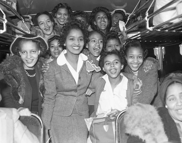 African American USO workers prepare to leave Detroit for a visit to Sault Ste. Marie to entertain the black soldiers stationed there in October 1942. Segregation in the US military continued until President Harry Truman signed an executive order in officially ending it in 1948. The Detroit News