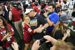 OU head coach Bob Stoops celebrates after the Sooners' win against Auburn in the Sugar Bowl, Monday, Jan. 2, 2017, at the Superdome in New Orleans, Louisiana. (Kyle Phillips / The Transcript)
