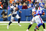 Denver quarterback Brandon Allen (2) looks to throw in the first half as the Broncos lose to the Buffalo Bills 20-3 at New Era Field on Nov. 24, 2019, in Orchard Park, N.Y. Joe Amon / The Denver Post