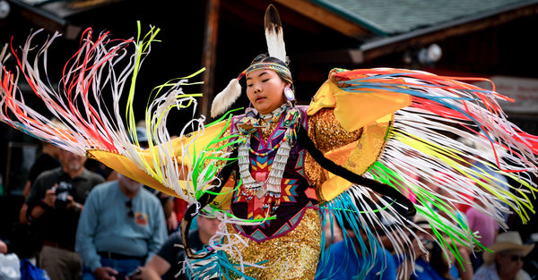 Heaven Old Coyote of Ethete, Wyo., dances during a performance at the Indian Village in Frontier Park. Michael Smith / For the Wyoming Tribune Eagle