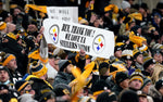 Steelers fans cheer for quarterback Ben Roethlisberger as the team takes on the Browns in the first quarter, Monday, Jan. 3, 2022, at Heinz Field. Matt Freed/Post-Gazette