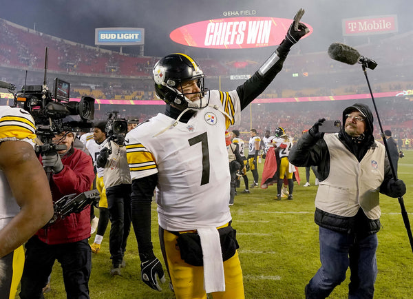 Pittsburgh Steelers quarterback Ben Roethlisberger heads off the field after losing to the Kansas City Chiefs at GEHA Field at Arrowhead Stadium in Kansas City, Mo., on Jan. 16, 2022. Matt Freed/Post-Gazette