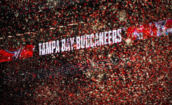 Confetti falls all around Raymond James Stadium as the Bucs celebrate their 31-9 win over the Chiefs in Super Bowl 55. TAMPA BAY TIMES / ARIELLE BADER