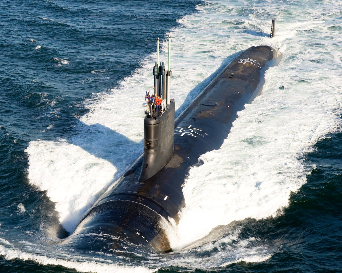 The Virginia-class attack submarine Pre-Commissioning Unit Missouri (SSN-780) conducts sea trials on July 2, 2010 in the Atlantic Ocean. Missouri was scheduled to be commissioned on July 31 at the Subase. Courtesy US Navy Photo