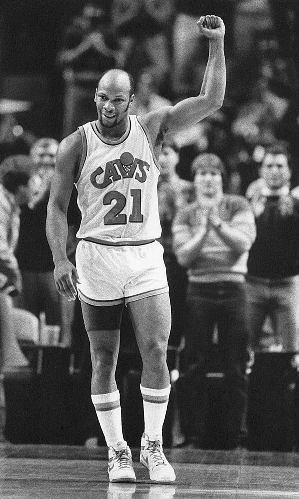 World B. Free acknowledges the standing ovation after scoring his 16,000 career NBA point in the first quarter, Nov. 30, 1985. Free was given the game ball.  Richard T. Conway / The Plain Dealer