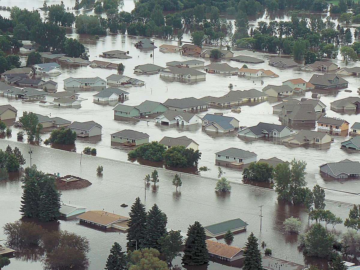 This aerial view of Minot west of Perkett Elementary School shows just how much water flooded through the city by June 25.