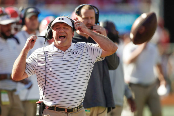 Coach Kirby Smart reacts on the sidelines during the game between Auburn and Georgia in Athens, Ga., Sept. 8, 2022. Joshua L. Jones / Athens Banner-Herald