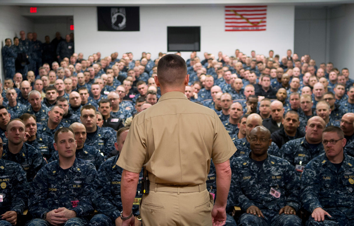 Master Chief Petty Officer of the Navy (MCPON) Michael D. Stevens speaks with area chief petty officers at the Subase on January 29, 2013. Courtesy Petty Officer 2nd Class Thomas Rosprim